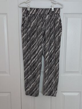 New York & Company Black and White Zebra Stretch Pants